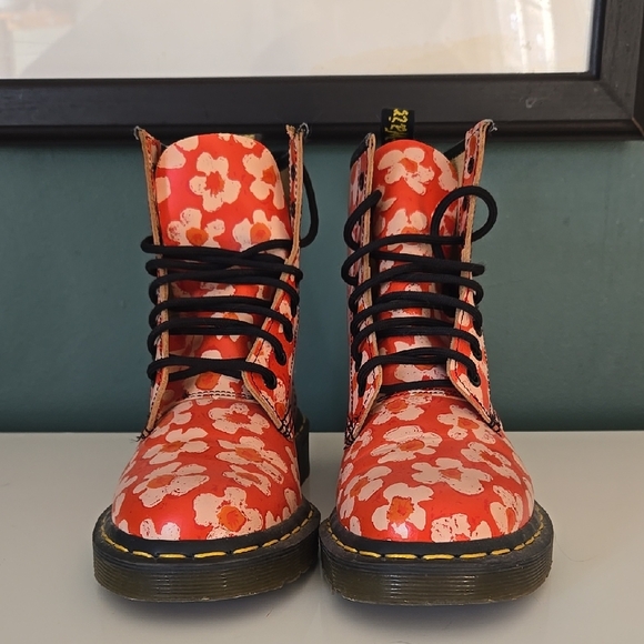 Dr. Martens Women's Floral Boots - Red - Picture 3 of 4